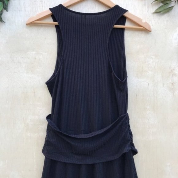 NWOT Anthropologie black midi ribbed dress - Picture 5 of 5